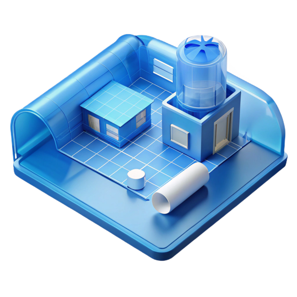 stunning reflective modern Blueprint, architectural drawing NO BACKGROUND with Transparent Background. handcrafted png