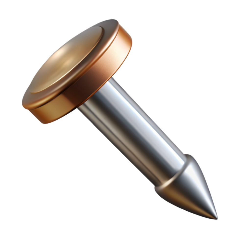 peaceful alluring Nail, metal fastener for wood NO BACKGROUND with Transparent Background. precision png
