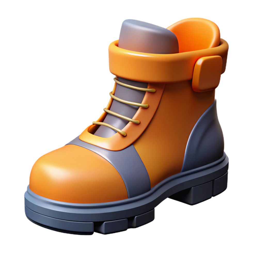 nostalgic enchanting Steel toe boots, protective footwear for construction work NO BACKGROUND with Transparent Background. detailed png
