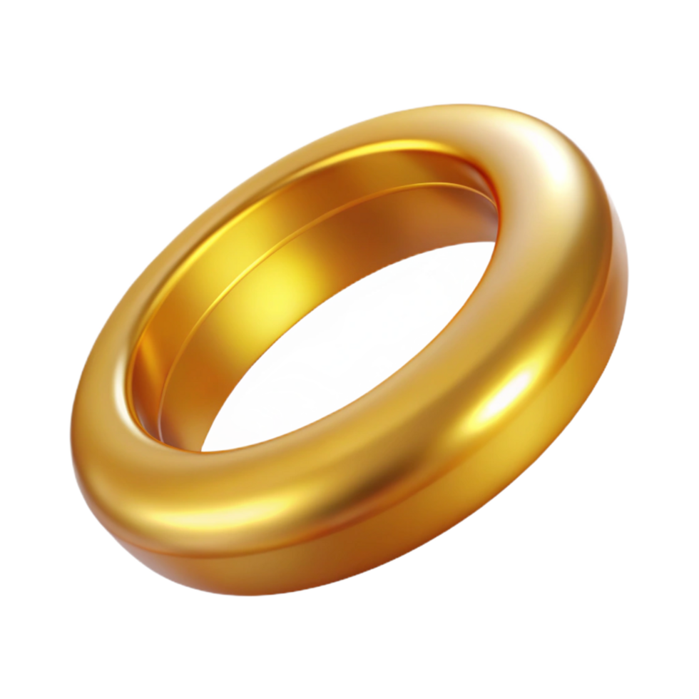 romantic dazzling A gleaming gold wedding ring, NO BACKGROUND with Transparent Background. handcrafted png