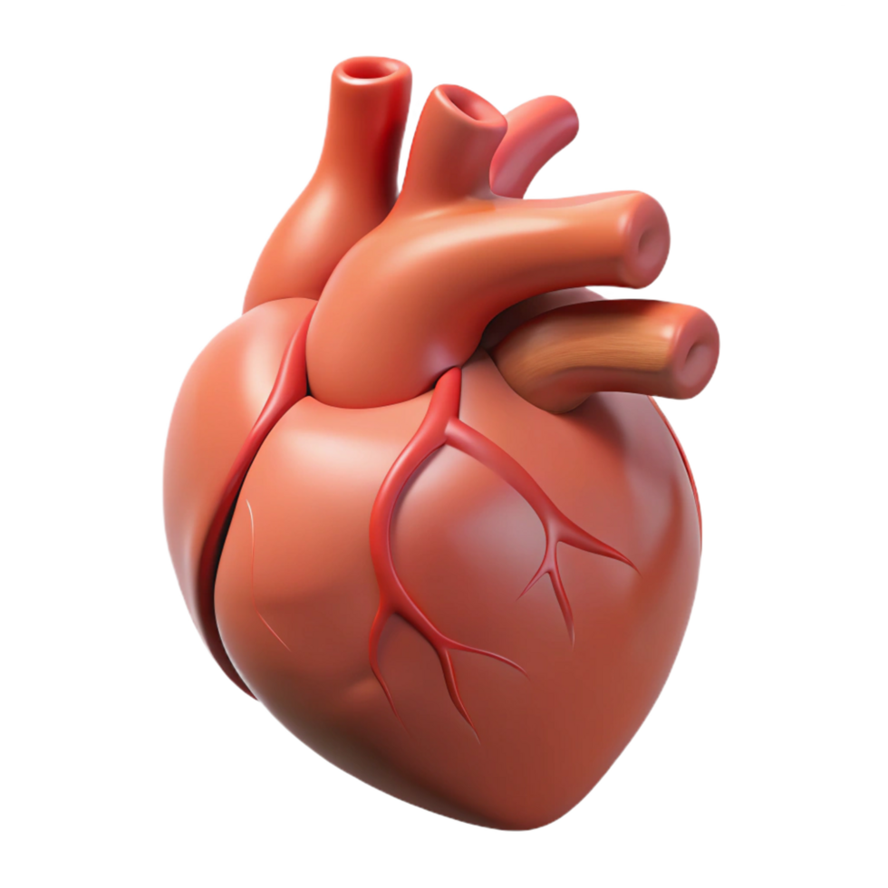 tranquil fascinating A human heart, anatomically correct, NO BACKGROUND with Transparent Background. handcrafted png