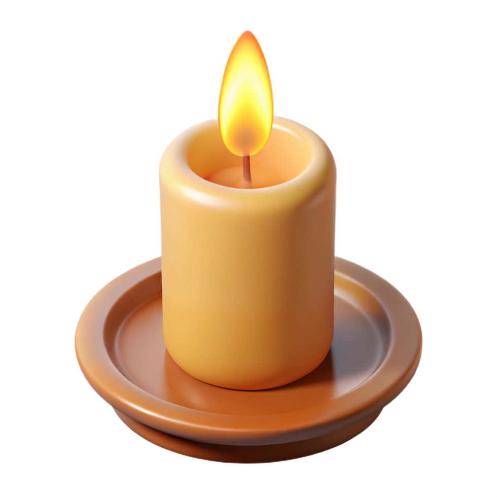 mesmerizing timeless A single lit candle, NO BACKGROUND with Transparent Background. png