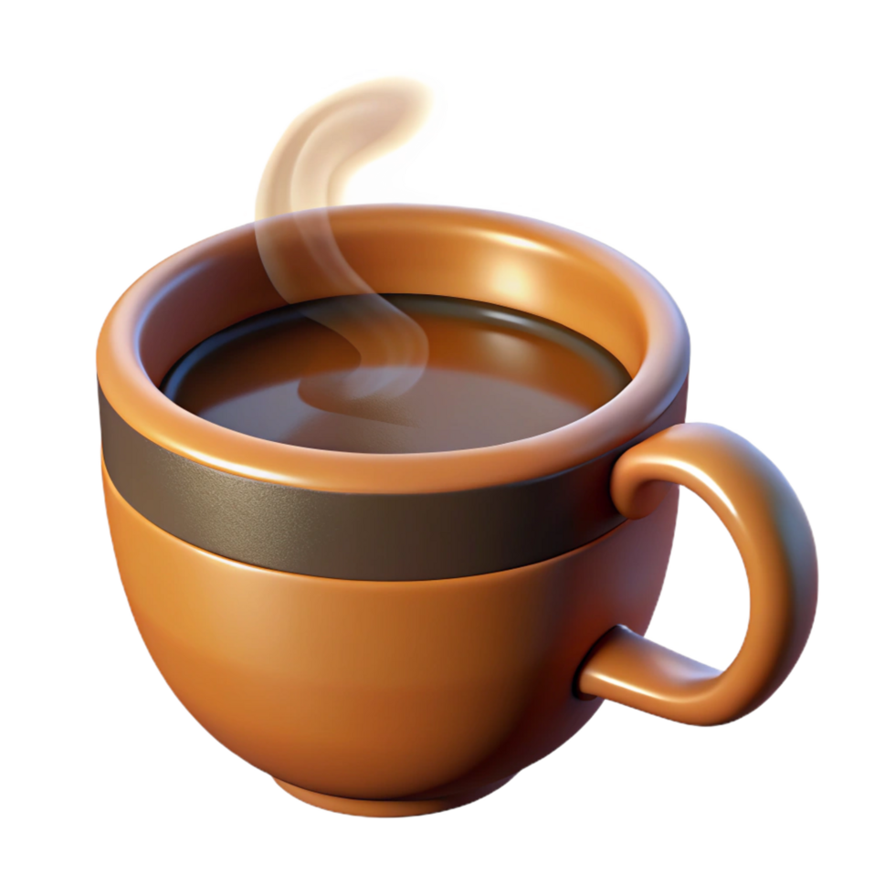 unparalleled rustic A steaming cup of coffee, NO BACKGROUND with Transparent Background. top-tier png
