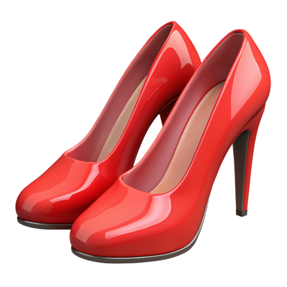 joyful impressive A pair of red high heels, NO BACKGROUND with Transparent Background. exclusive png
