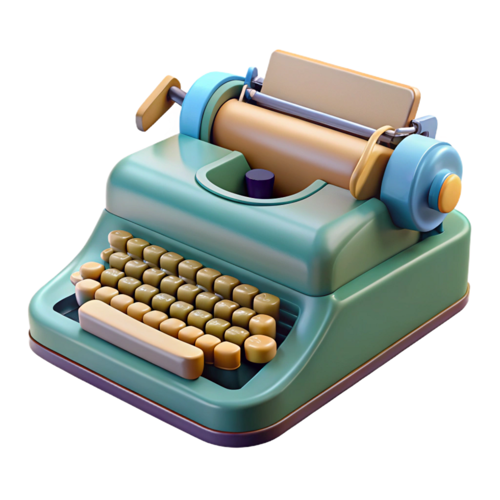 picturesque passionate rustic A vintage typewriter, NO BACKGROUND with Transparent Background. elite png