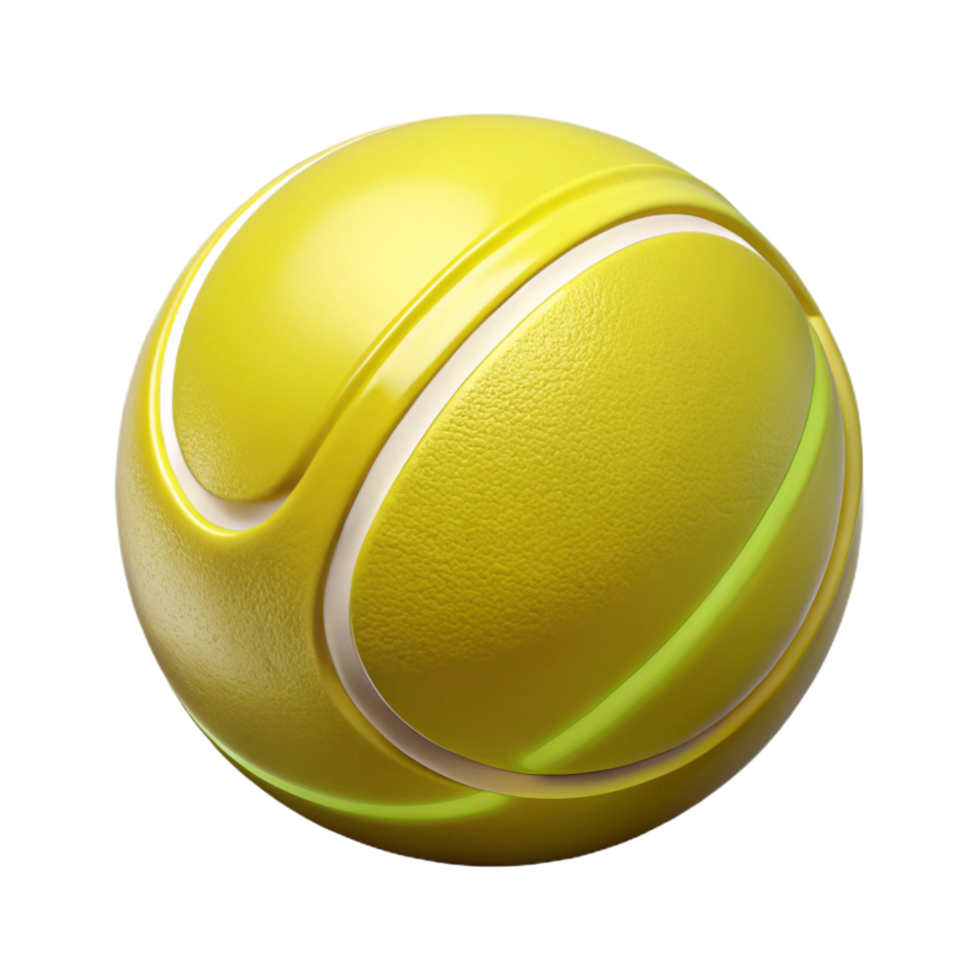 magnificent baroque A tennis ball, bright yellow, NO BACKGROUND with Transparent Background. expertly shot png