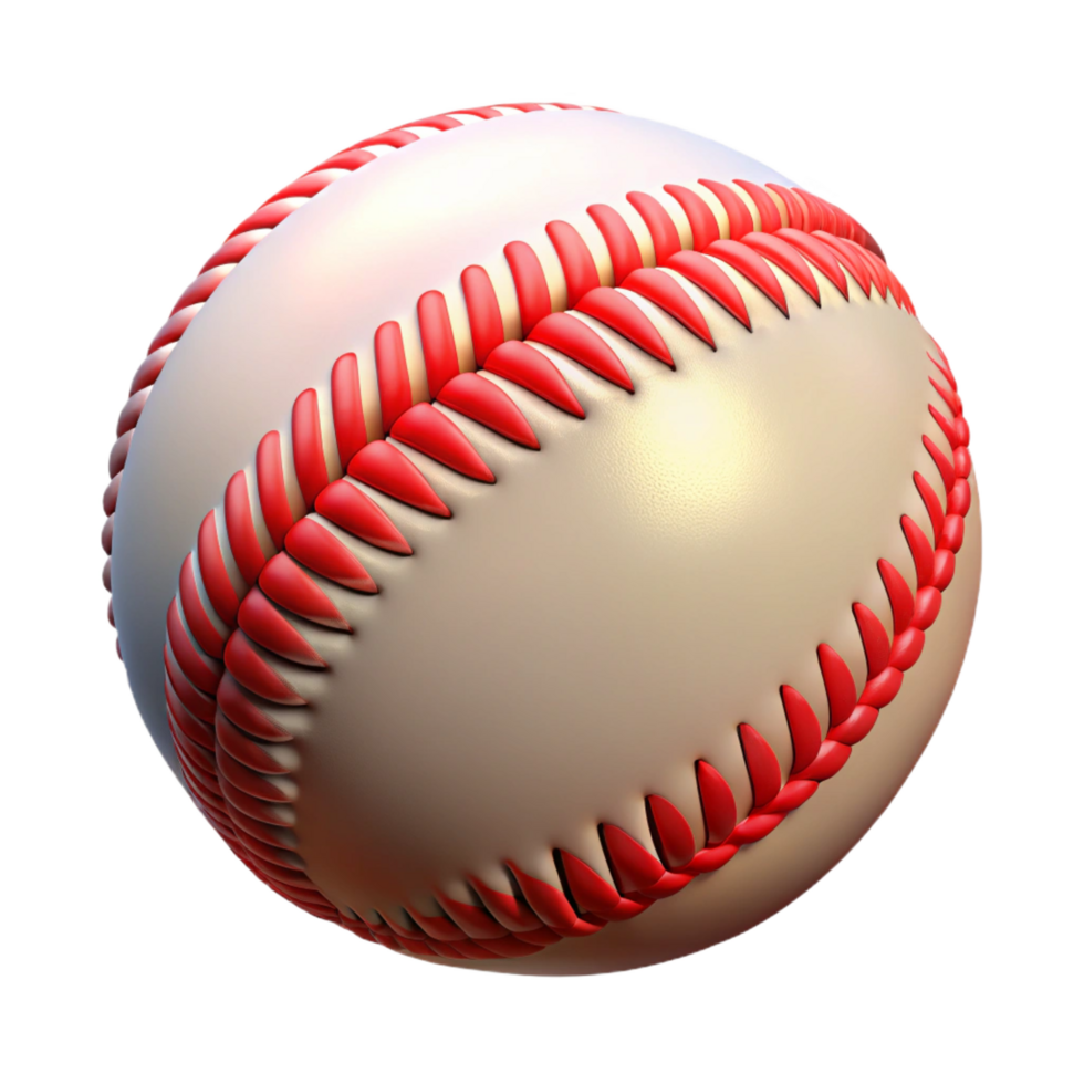 picturesque victorian A baseball, with red stitching, NO BACKGROUND with Transparent Background. impeccable png