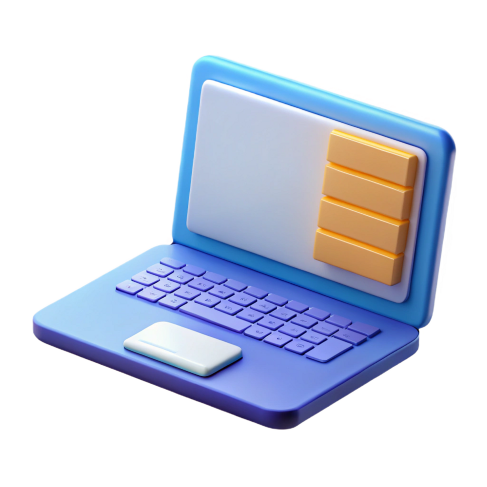 splendid sought-after A laptop computer, open and displaying content, NO BACKGROUND with Transparent Background. png