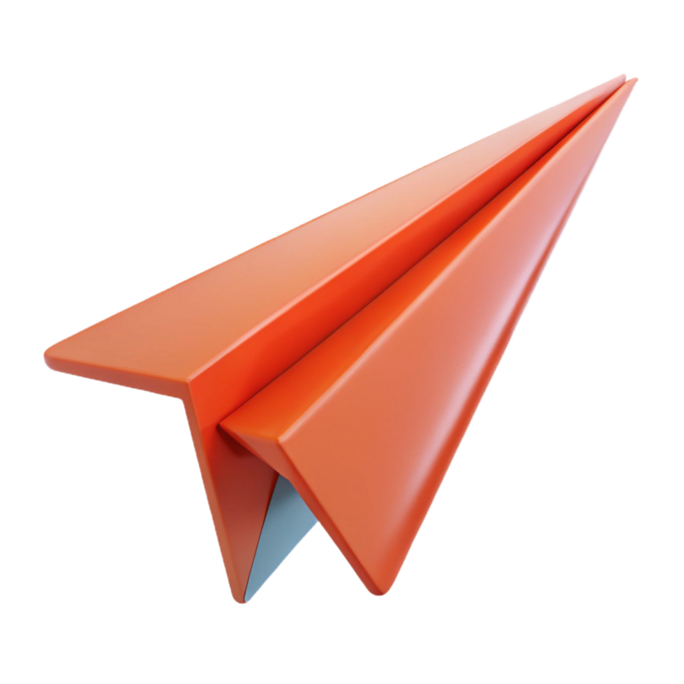 mesmerizing surreal A paper airplane, mid-flight, NO BACKGROUND with Transparent Background. studio quality png