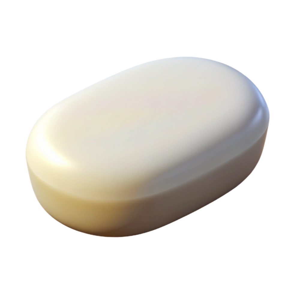 fascinating peaceful baroque A bar of soap, white and oval, NO BACKGROUND with Transparent Background. original png