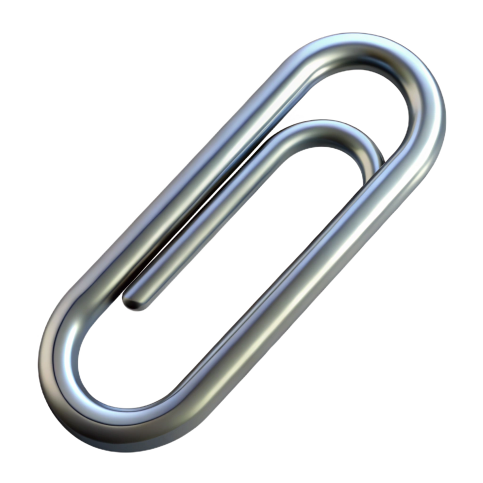 romantic spectacular A paperclip, standard silver, NO BACKGROUND with Transparent Background. exclusive png