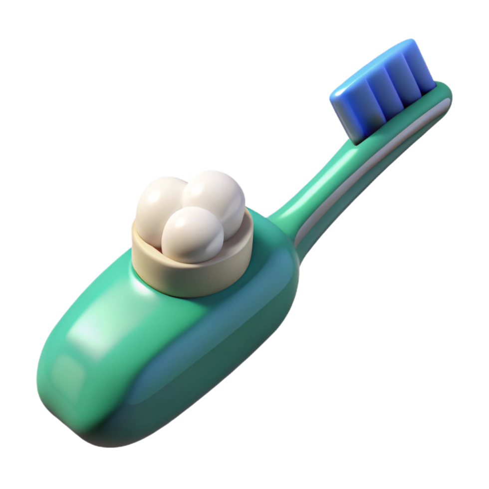 mesmerizing organic A toothbrush, with toothpaste, NO BACKGROUND with Transparent Background. high resolution png
