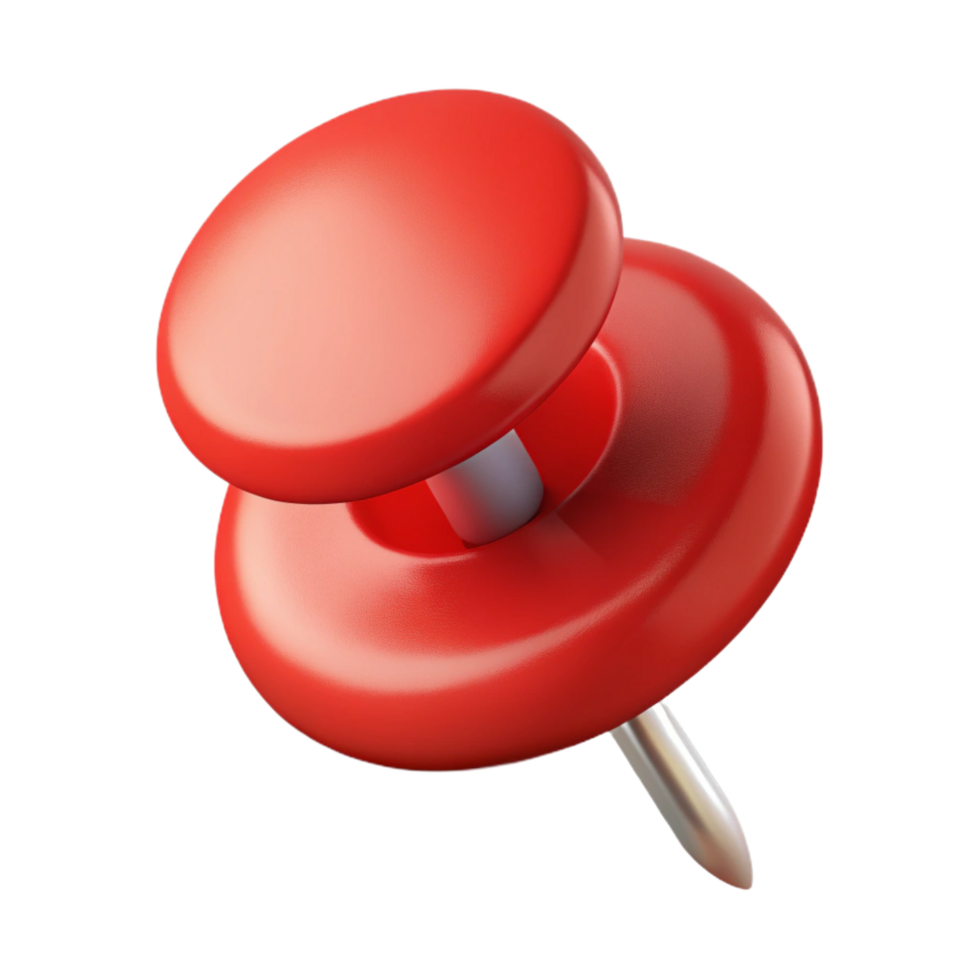 impressive impressionist A pushpin, red and round, NO BACKGROUND with Transparent Background. fine detail png