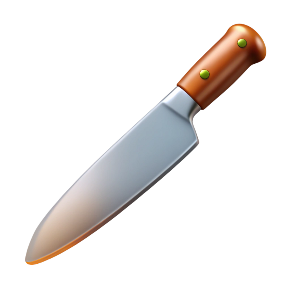 timeless artistic A kitchen knife, sharp and stainless steel, NO BACKGROUND with Transparent Background. precision png