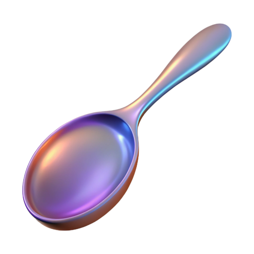 sumptuous contemporary A spoon, rounded and reflective, NO BACKGROUND with Transparent Background. high resolution png