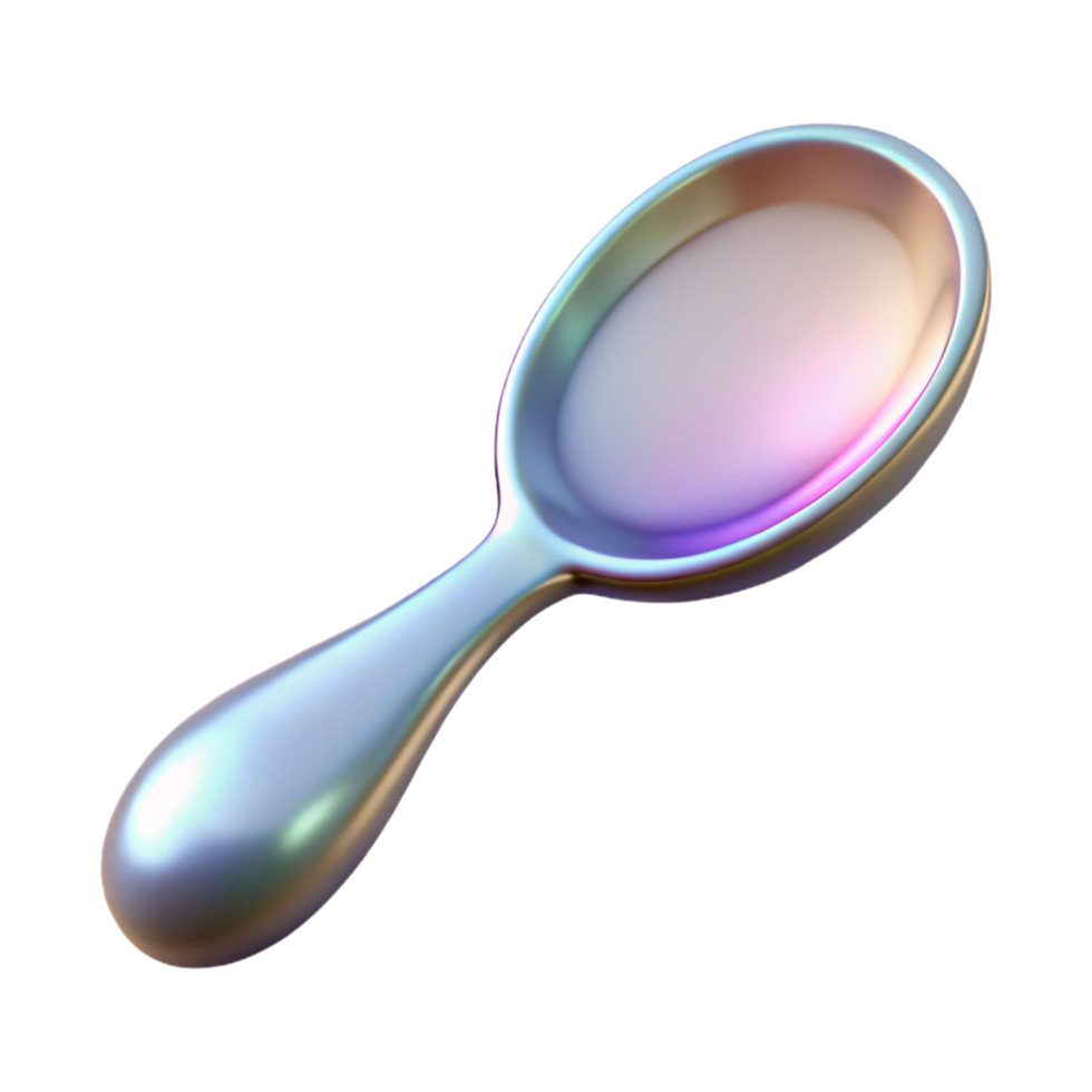 sumptuous whimsical renaissance A spoon, rounded and reflective, NO BACKGROUND with Transparent Background. premium png
