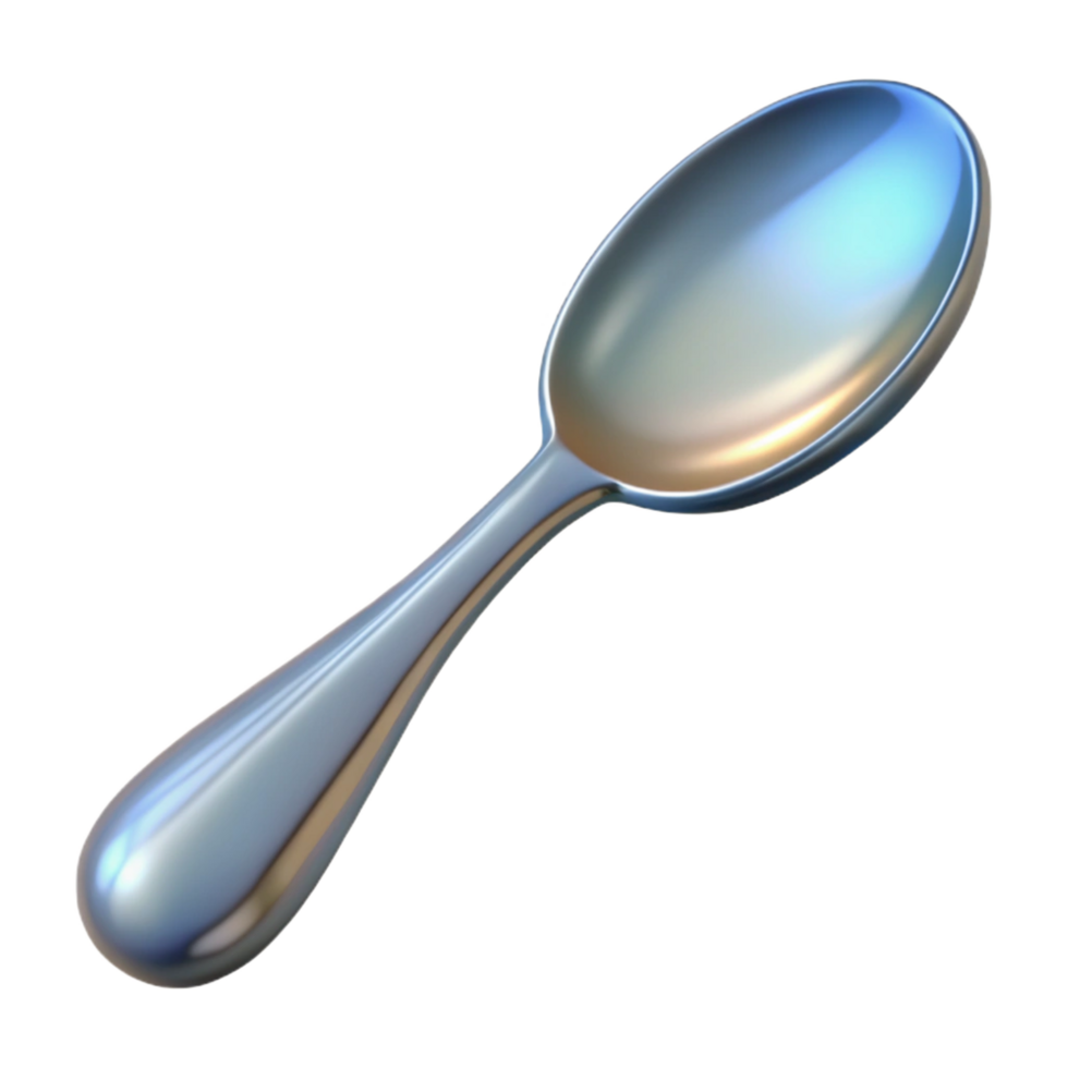 impressive unparalleled A spoon, rounded and reflective, NO BACKGROUND with Transparent Background. png