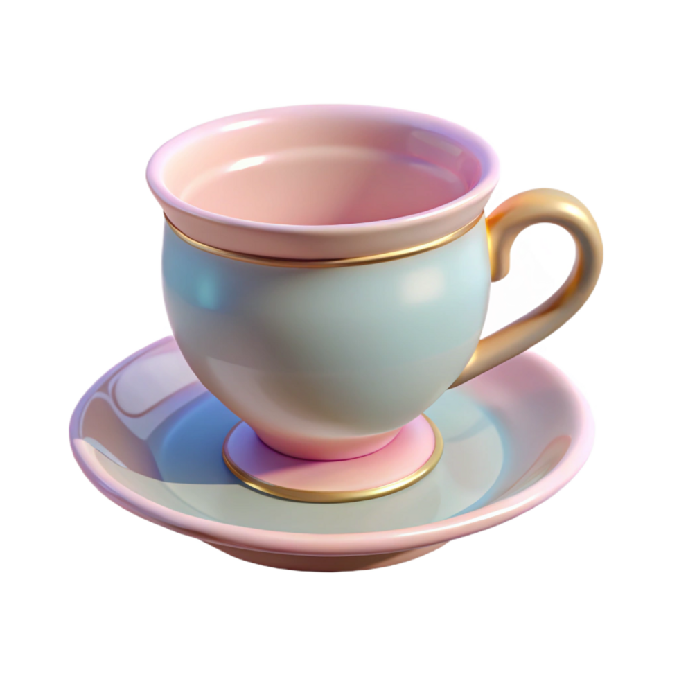 mysterious splendid A teacup, delicate and porcelain, NO BACKGROUND with Transparent Background. flawless png