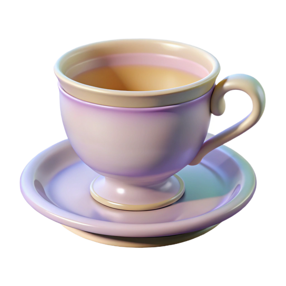 sumptuous notable A teacup, delicate and porcelain, NO BACKGROUND with Transparent Background. png