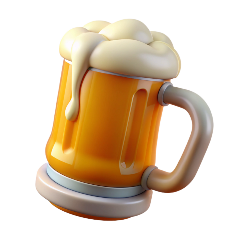 fascinating bohemian A beer mug, frosted and filled with beer, NO BACKGROUND with Transparent Background. expertly shot png