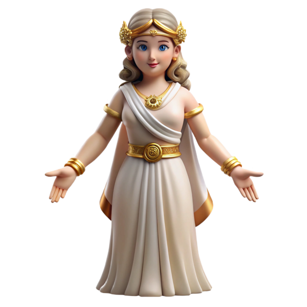 reflective hypnotic Hera, Goddess of Marriage, regal pose, NO BACKGROUND with Transparent Background. handcrafted png