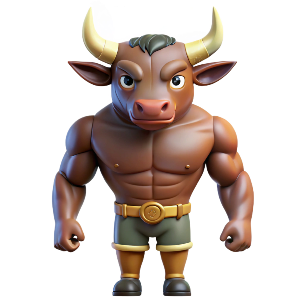 mesmerizing nostalgic artistic Minotaur, half-bull, half-man, NO BACKGROUND with Transparent Background. high resolution png