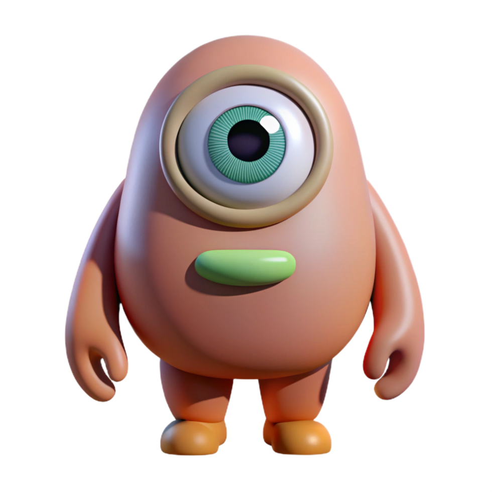 intense pristine Cyclops, one-eyed giant, NO BACKGROUND with Transparent Background. high quality png