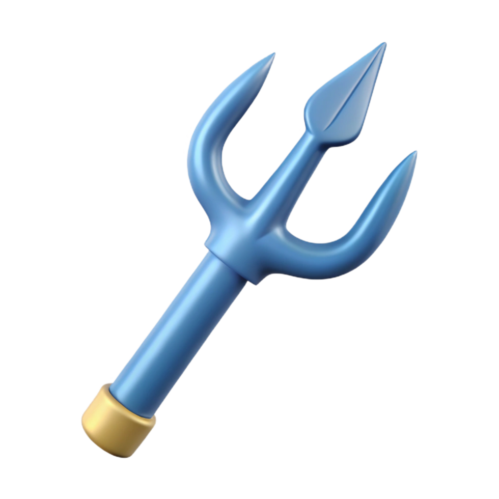 spectacular minimalist Trident of Poseidon, NO BACKGROUND with Transparent Background. museum quality png