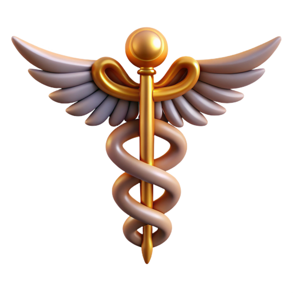 gorgeous tropical Caduceus, Hermes' staff, NO BACKGROUND with Transparent Background. fine detail png
