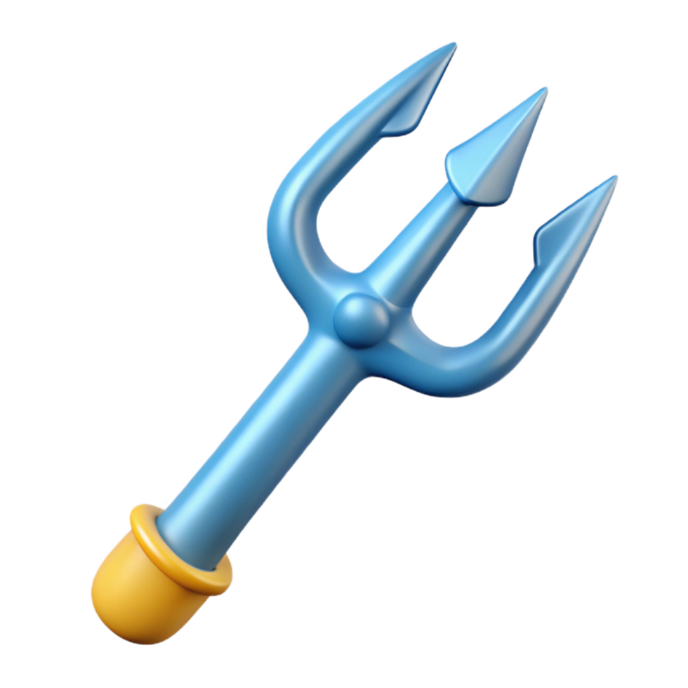 picturesque notable Trident of Poseidon, NO BACKGROUND with Transparent Background. png