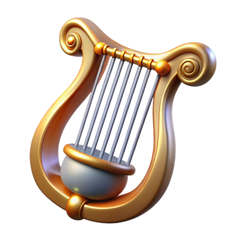 mesmerizing sought-after Lyre of Apollo, NO BACKGROUND with Transparent Background. png