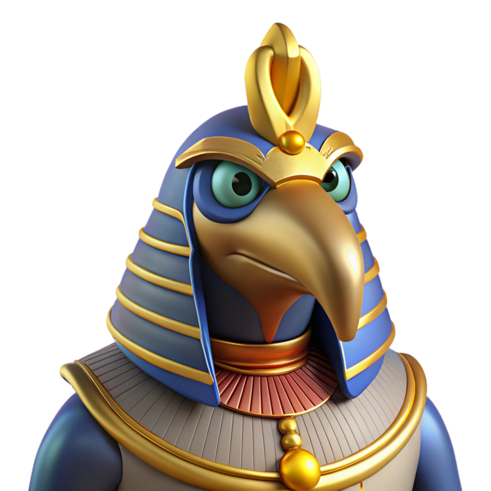 remarkable urban Horus, Egyptian god of the sky, falcon-headed, NO BACKGROUND with Transparent Background. detailed png