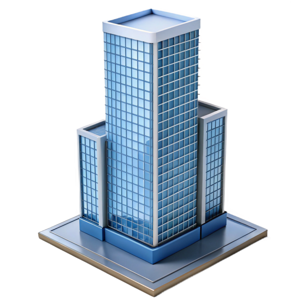 majestic unforgettable Modern skyscraper architectural model, NO BACKGROUND with Transparent Background. png
