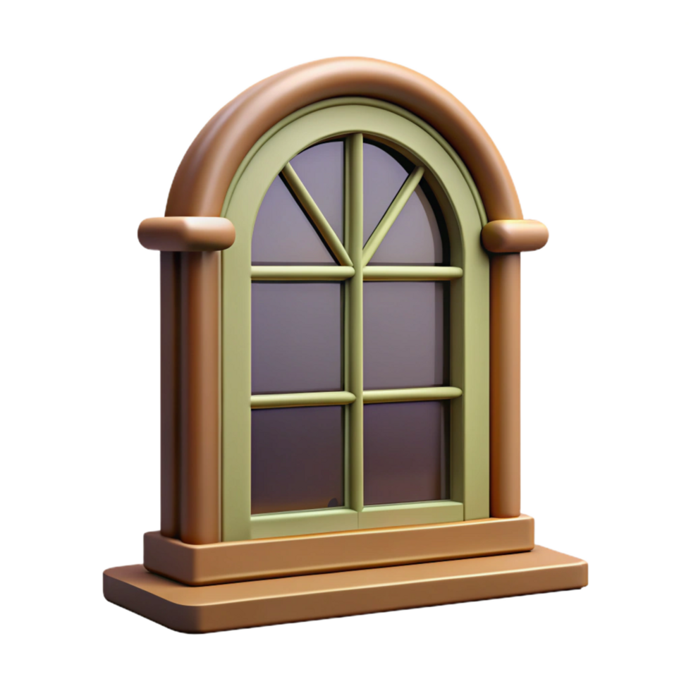 whimsical mesmerizing Georgian style window frame, NO BACKGROUND with Transparent Background. elite png