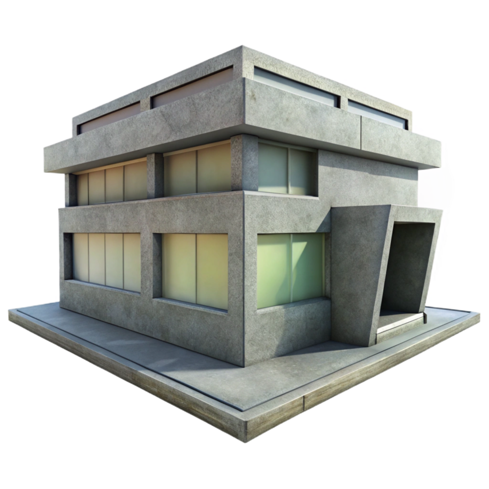 wonderful mid-century Brutalist concrete building texture, NO BACKGROUND with Transparent Background. precision png