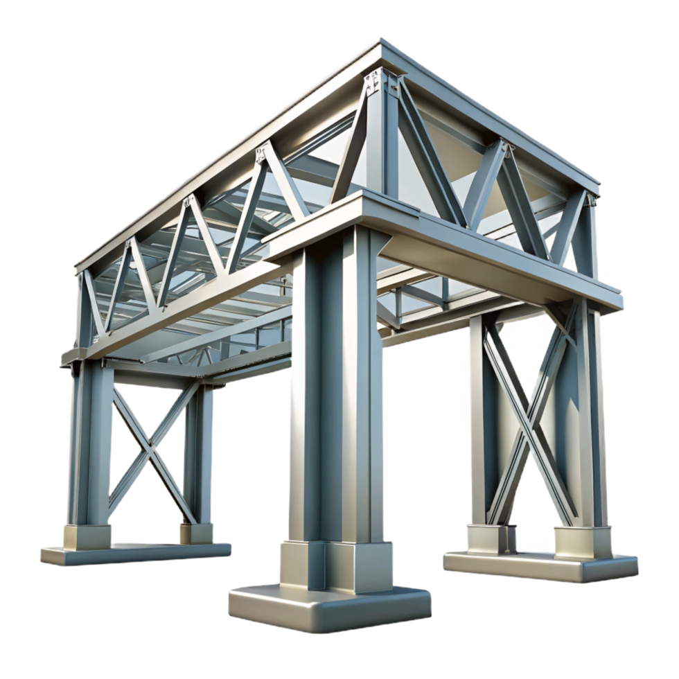 unforgettable bohemian Steel beam bridge support structure, NO BACKGROUND with Transparent Background. masterfully captured png