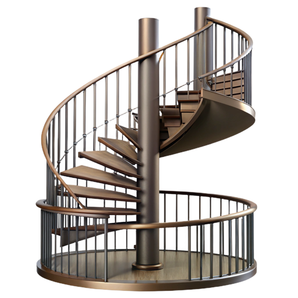 sought-after surreal Spiral staircase wrought iron railing, NO BACKGROUND with Transparent Background. exclusive png