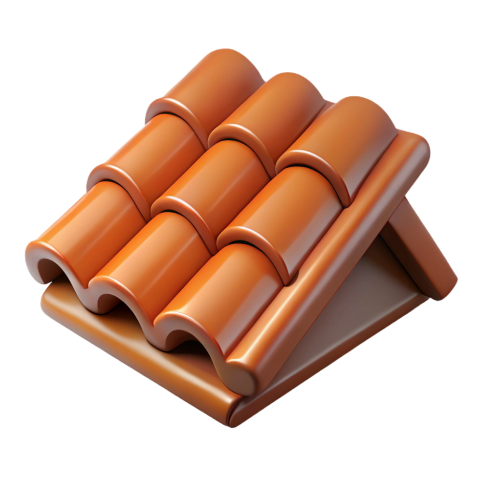 gorgeous distinguished Roof tile clay shingle, NO BACKGROUND with Transparent Background. png