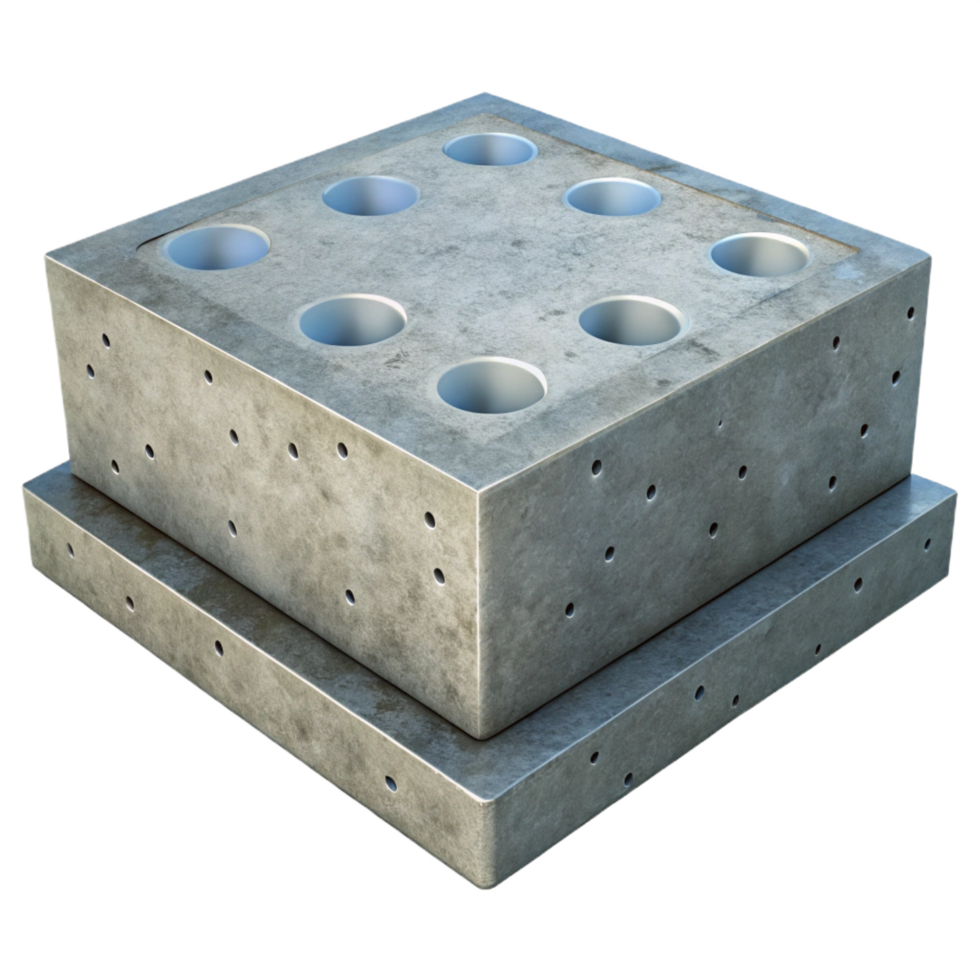 striking iconic Concrete foundation block, NO BACKGROUND with Transparent Background. png