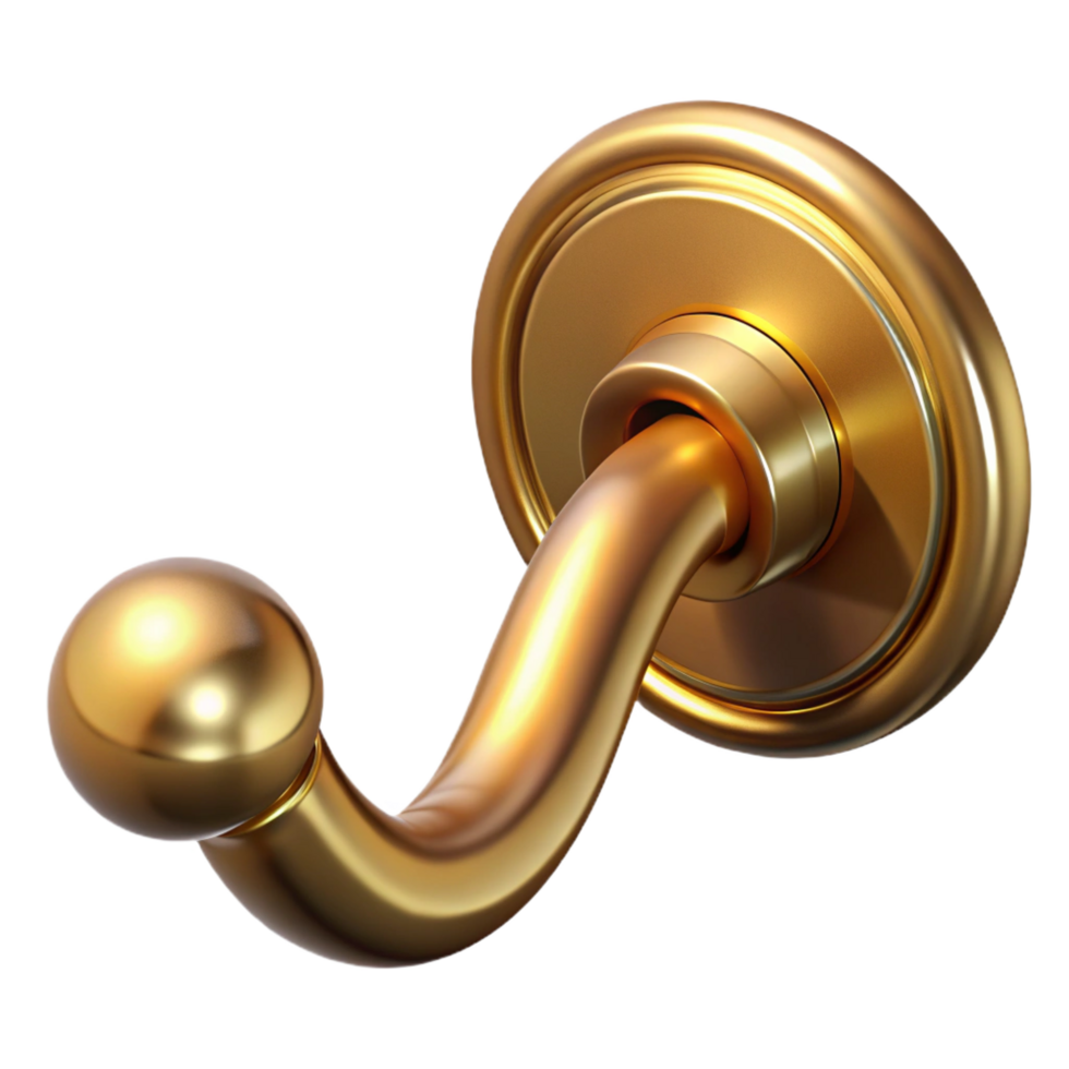notable surreal Door handle brass lever, NO BACKGROUND with Transparent Background. elite png