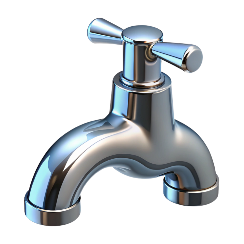 reflective immaculate Faucet chrome finish, NO BACKGROUND with Transparent Background. elite png