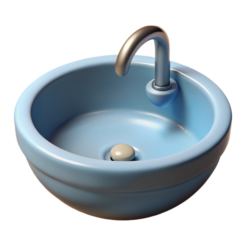 serene celebrated Sink porcelain basin, NO BACKGROUND with Transparent Background. png