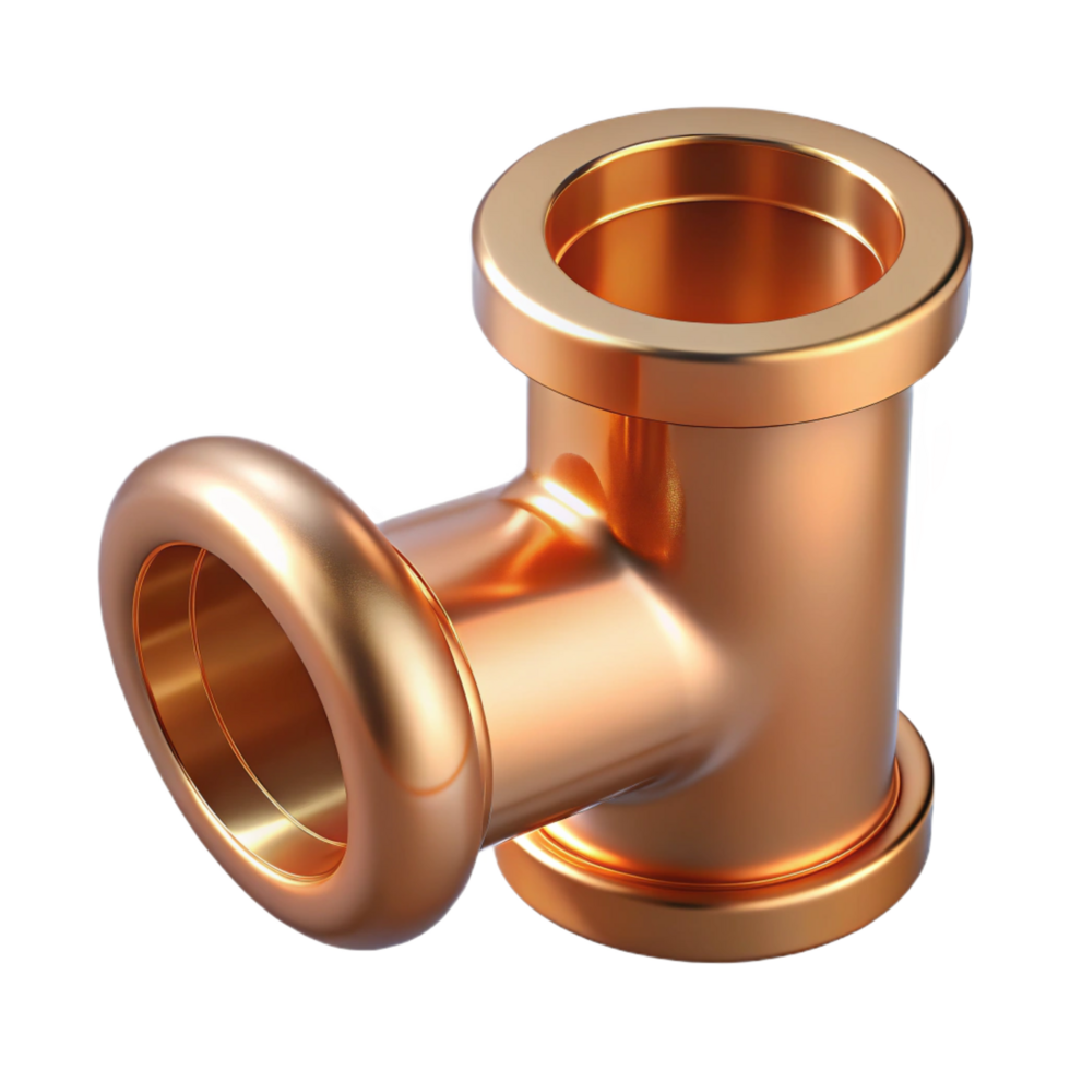 playful alluring Plumbing pipe copper fitting, NO BACKGROUND with Transparent Background. 4K png