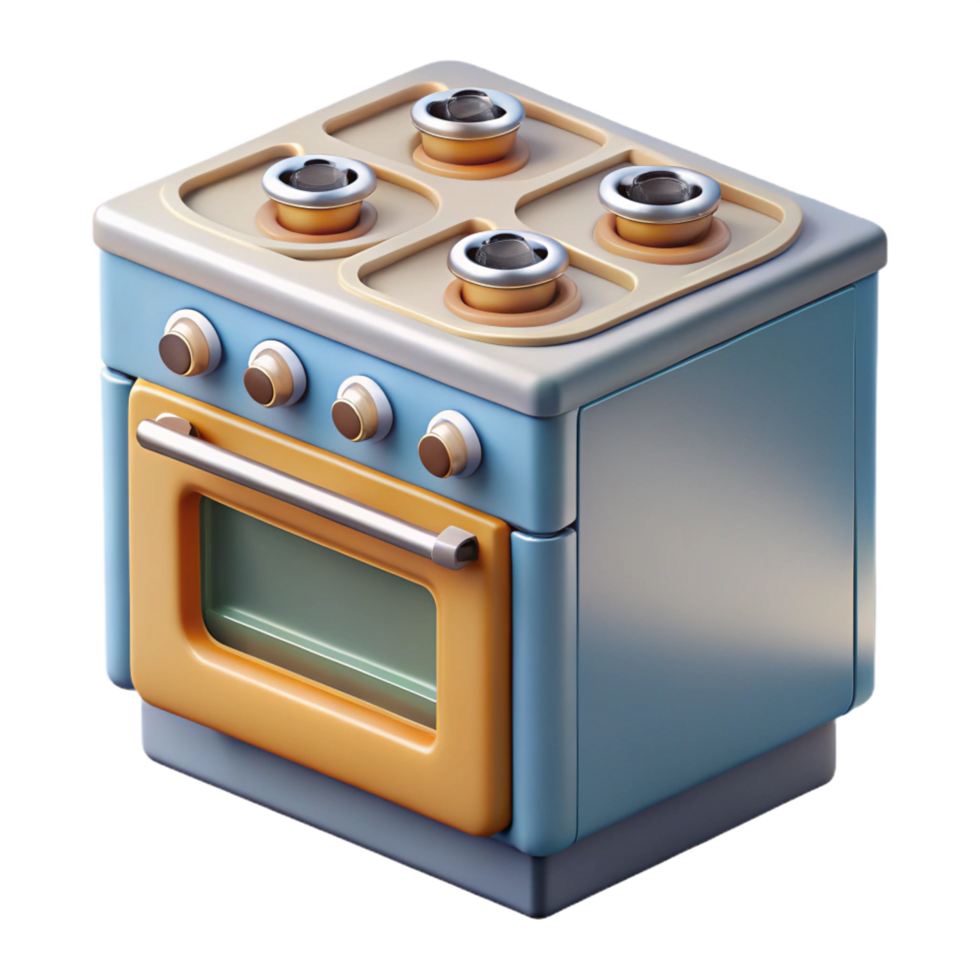 magnificent passionate futuristic Oven gas range top, NO BACKGROUND with Transparent Background. authentic png