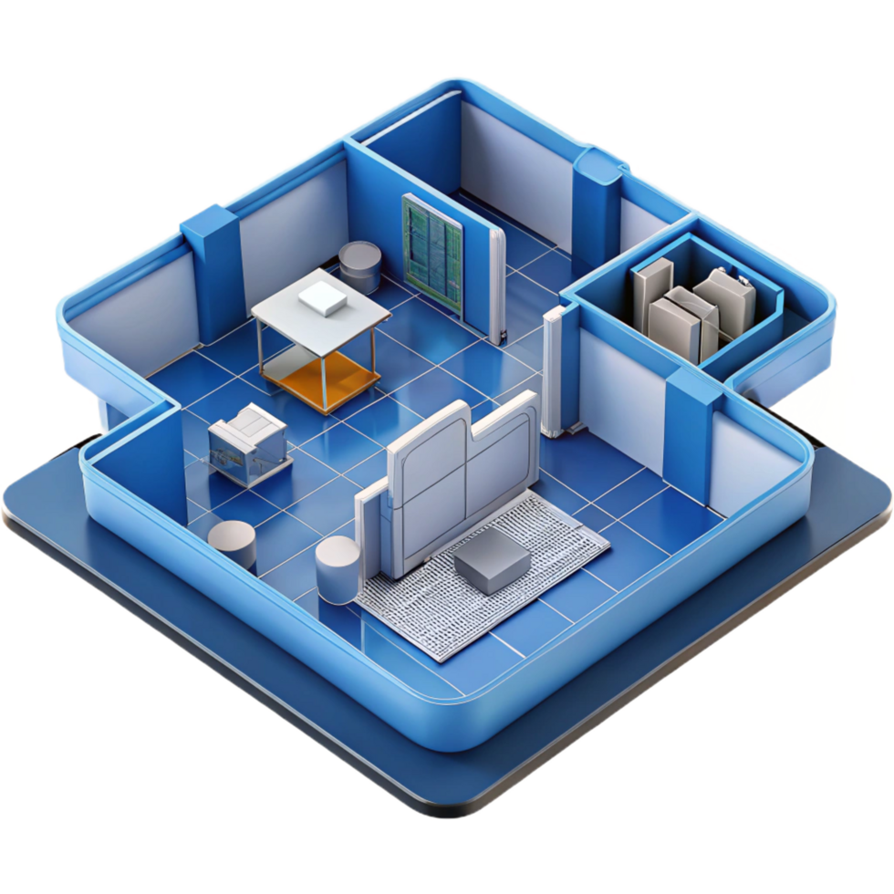 standout bohemian Architectural blueprint floor plan, NO BACKGROUND with Transparent Background. flawless png