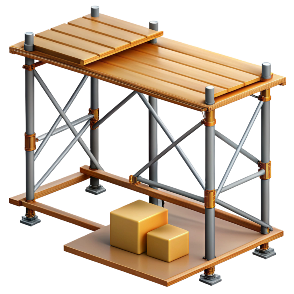 stunning memorable Scaffolding frame and planks, NO BACKGROUND with Transparent Background. png