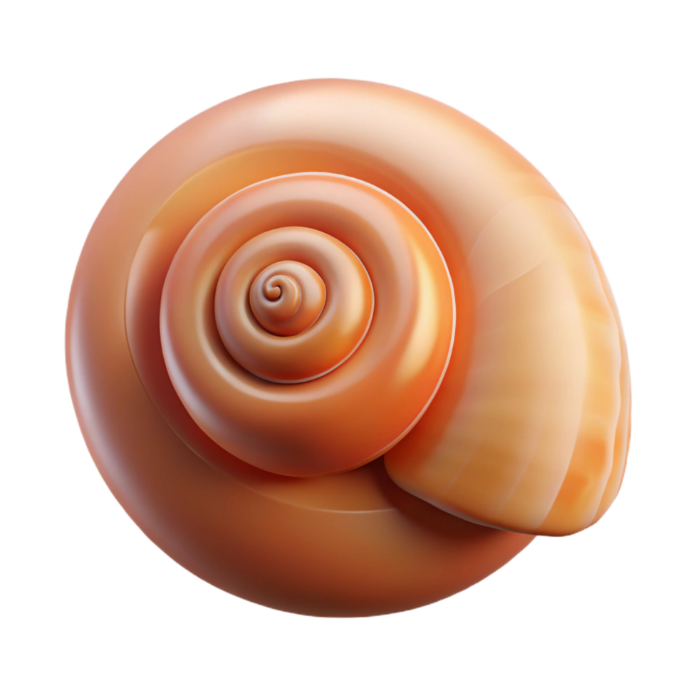 splendid ethereal surreal Single seashell, spiral shape NO BACKGROUND with Transparent Background. crisp png