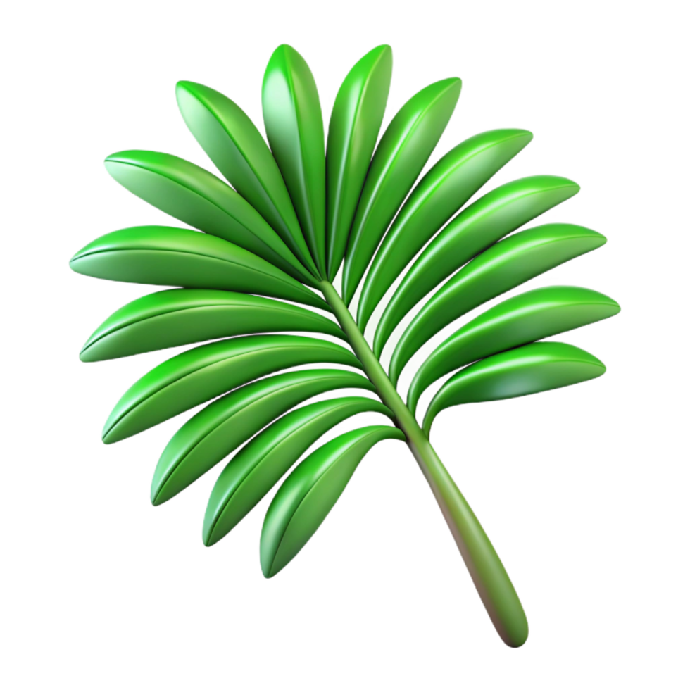 unparalleled futuristic Palm leaf, tropical, green NO BACKGROUND with Transparent Background. original png
