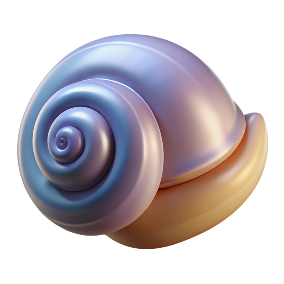 magnificent avant-garde Snail shell, empty NO BACKGROUND with Transparent Background. detailed png