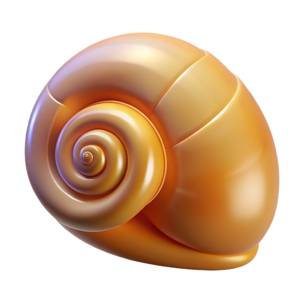 melancholic enchanting Snail shell, empty NO BACKGROUND with Transparent Background. flawless png